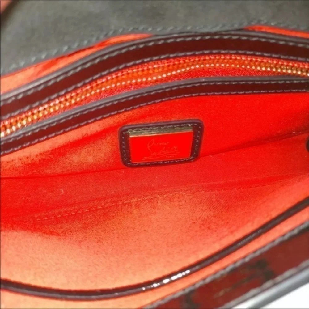Christian Louboutin Riviera Black Patent Leather Clutch